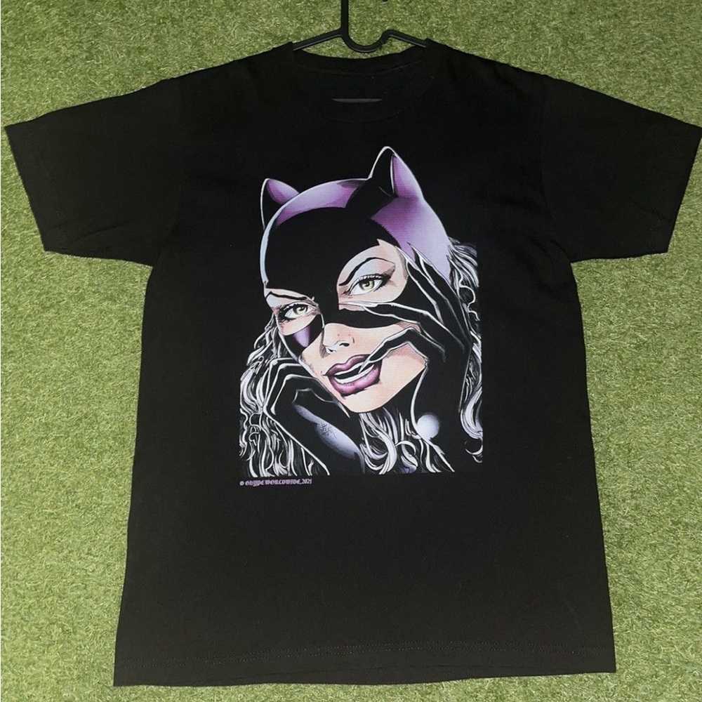 Batman Cat woman Black and Purple Short Sleeve Tee